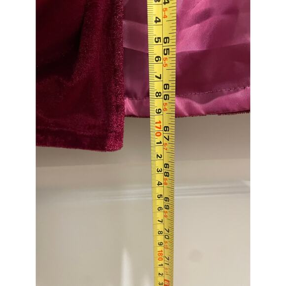 Hooded Velvet Cloak Cape 2XL Long Renaissance Medieval Costume Cosplay Burgundy - Picture 6 of 6